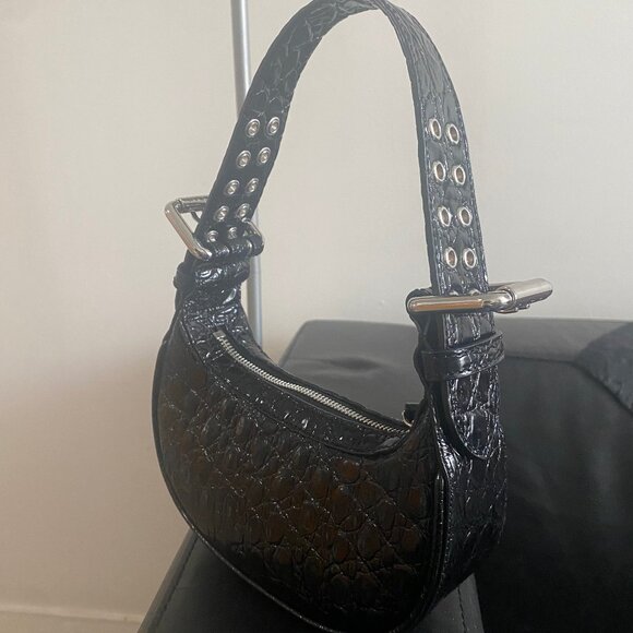 BY FAR Textured Black Shoulder Bag - Picture 2 of 7